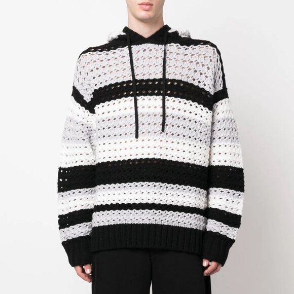 Nahmias Other - Nahmias Crochet Wool Hoodie Knit Sweater Oversized Slouchy Loose Relaxed Fit